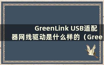 GreenLink USB适配器网线驱动是什么样的（GreenLink USB适配器网线驱动是什么软件）